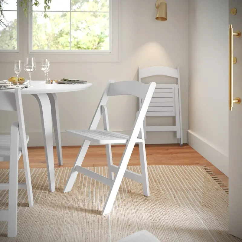 Commercial Grade Solid Wood Portable Folding Dining Chair - 17.5W x 18D x 31.25H