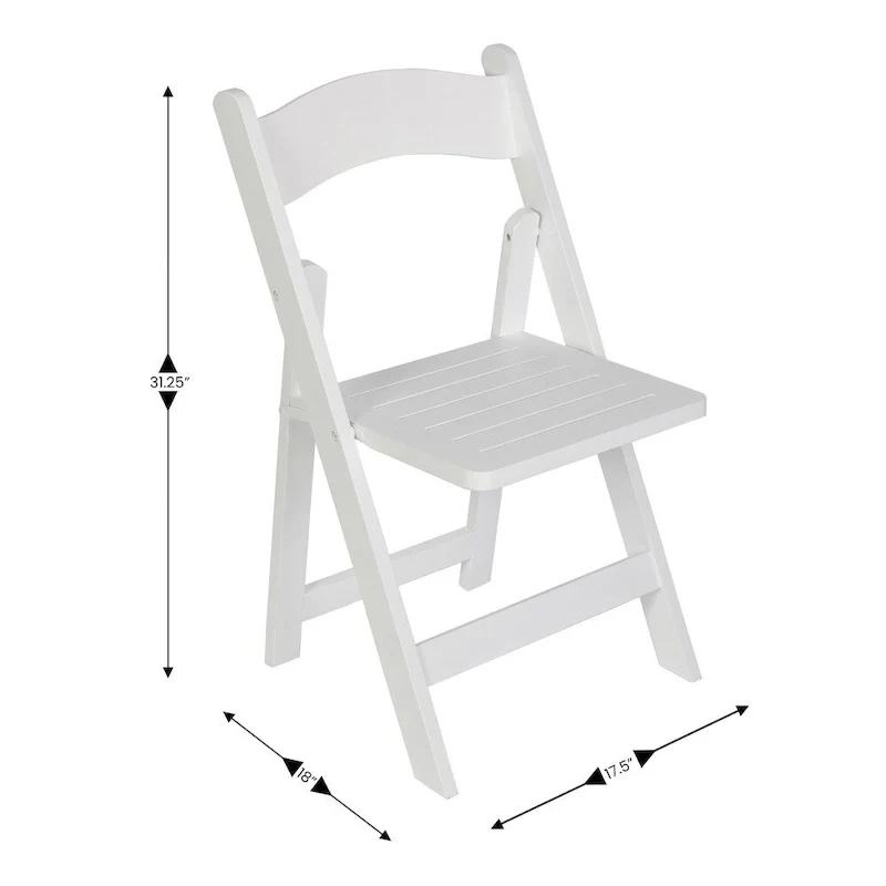 Commercial Grade Solid Wood Portable Folding Dining Chair - 17.5W x 18D x 31.25H