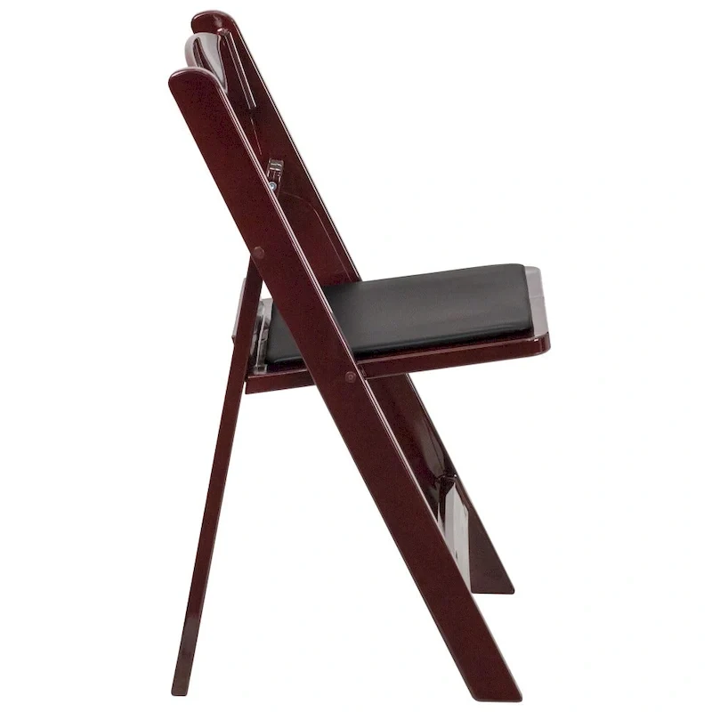 Lightweight Resin Folding Chairs with Vinyl Seats (Set of 4)