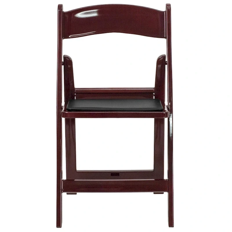 Lightweight Resin Folding Chairs with Vinyl Seats (Set of 4)