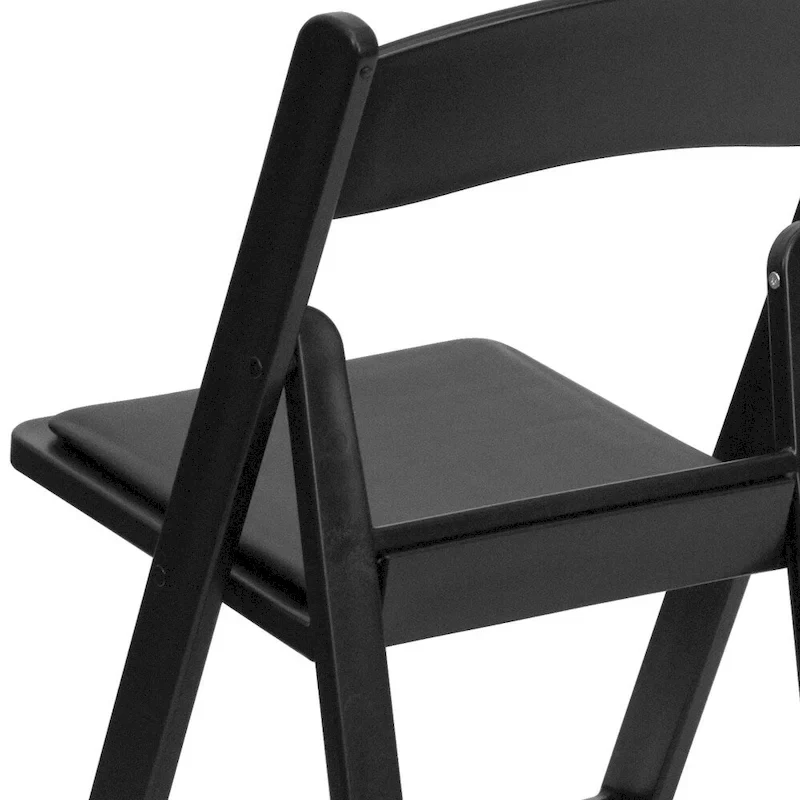 Lightweight Resin Folding Chairs with Vinyl Seats (Set of 4)