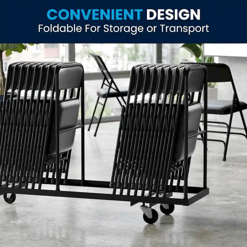 4 Pack Curved Triple Braced & Double Hinged Metal Folding Chair
