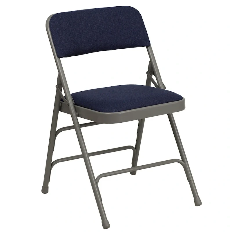 4 Pack Curved Triple Braced & Double Hinged Metal Folding Chair