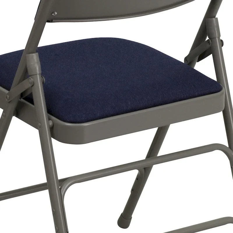 4 Pack Curved Triple Braced & Double Hinged Metal Folding Chair