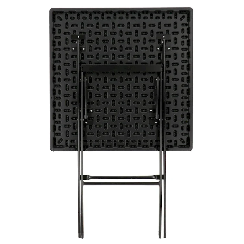 Plastic Rattan Folding Square Table in Black