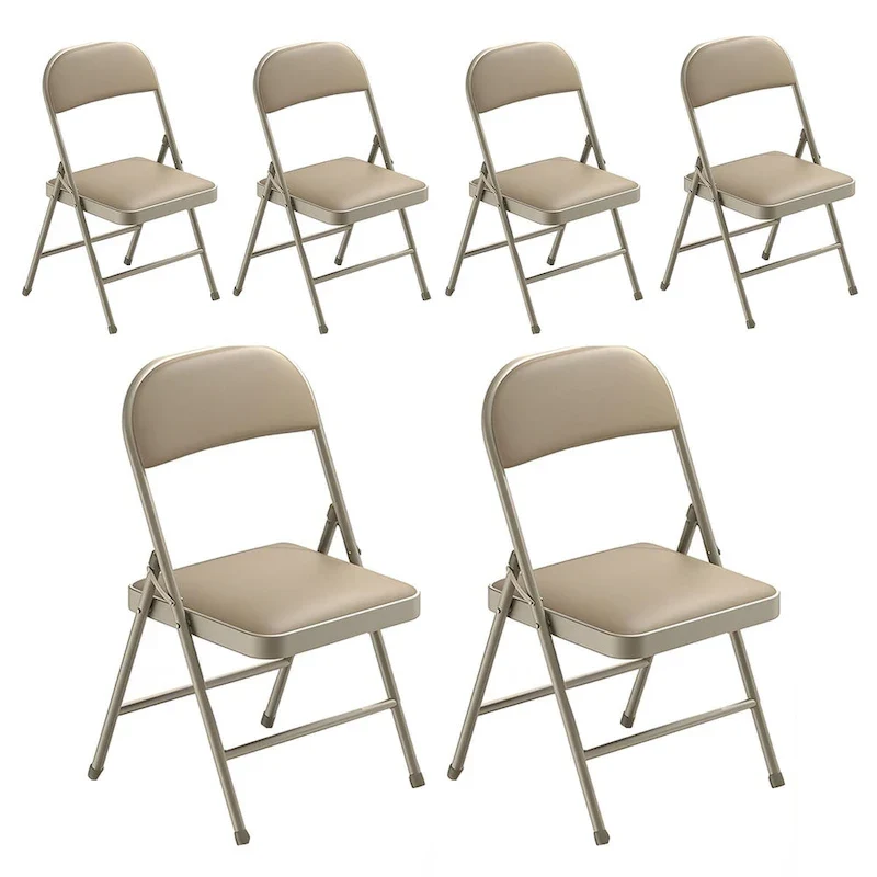 SUGIFT Outdoor/Indoor Vinyl Padded Folding Dining Chair (Set of 6)