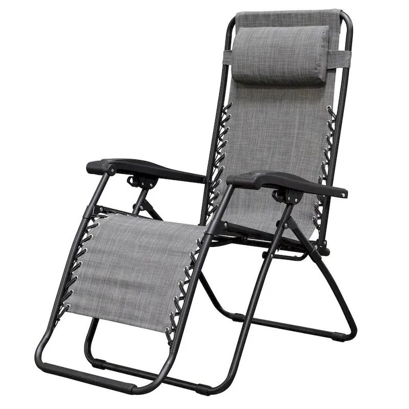 Caravan Canopy Infinity Zero Gravity Steel Frame Patio Deck Chair, Grey (Pair) - 22