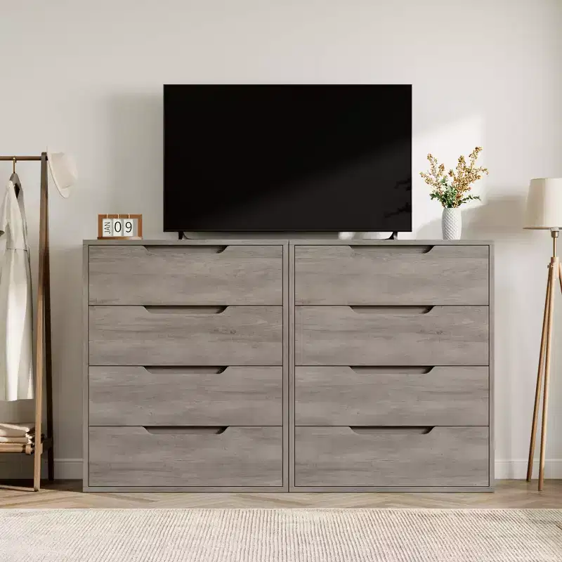 4 Commodes de Chambre à Coucher, Commodes Hautes de 106 cm, Armoire à Tiroirs Verticale Autoportante