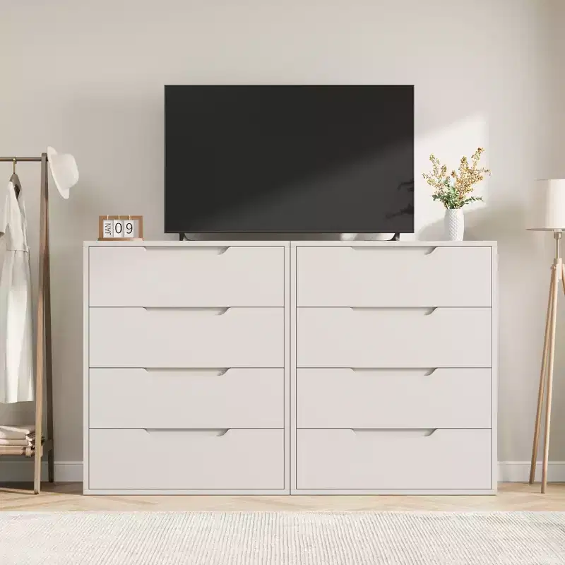 4 Commodes de Chambre à Coucher, Commodes Hautes de 106 cm, Armoire à Tiroirs Verticale Autoportante