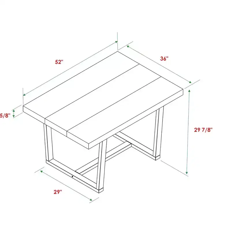 Table de salle à manger moderne en bois massif vieilli et métal, style industriel-fermier