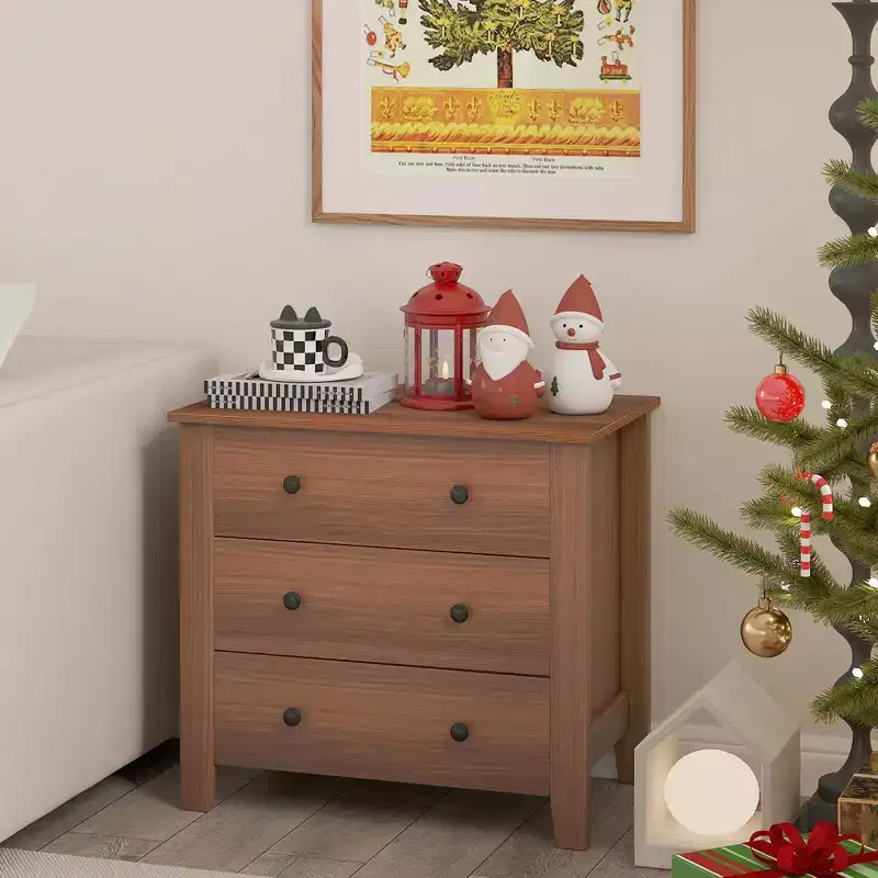 Commode à 3 tiroirs avec poignées pratiques et rails coulissants fluides
