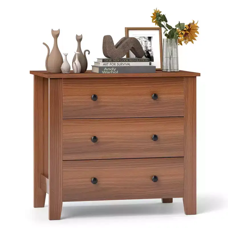Commode à 3 tiroirs avec poignées pratiques et rails coulissants fluides