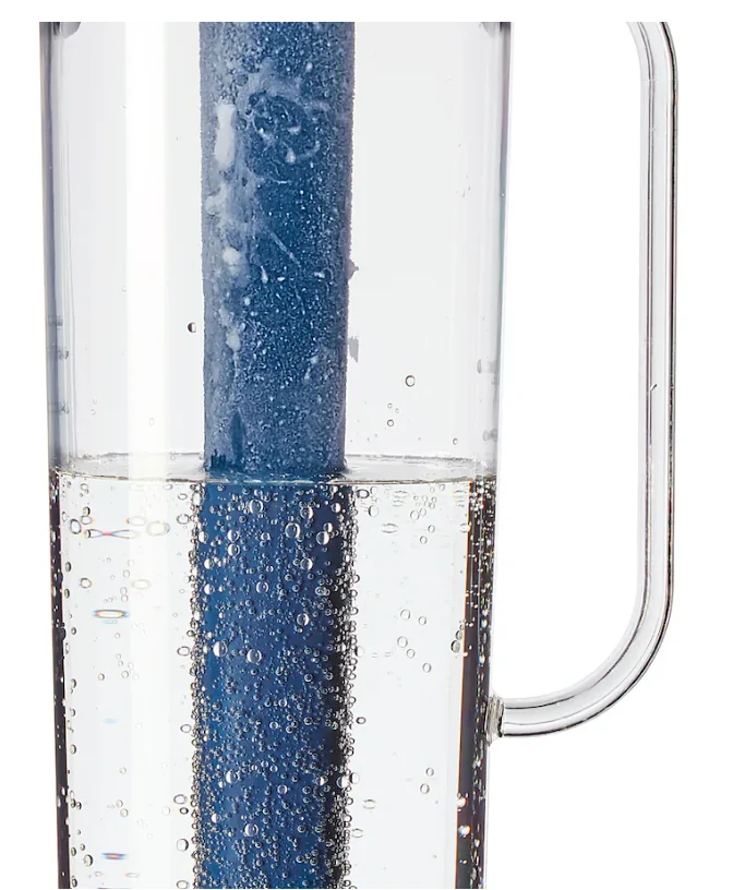 MOPPA Jug with lid, dark blue/transparent, 1.7 l