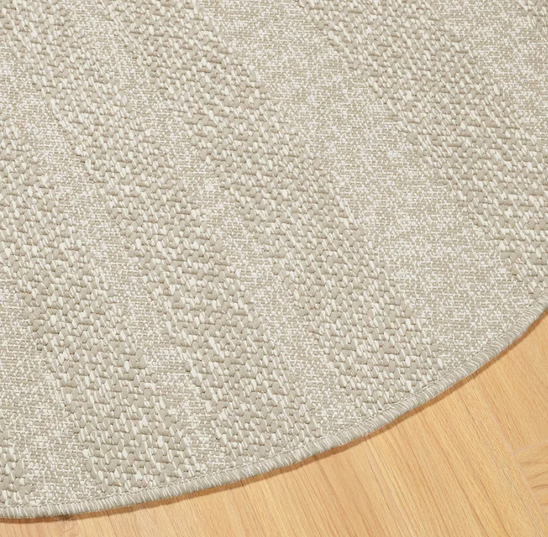 FULLMAKT Rug flatwoven, in/outdoor, beige/mélange, 130 cm