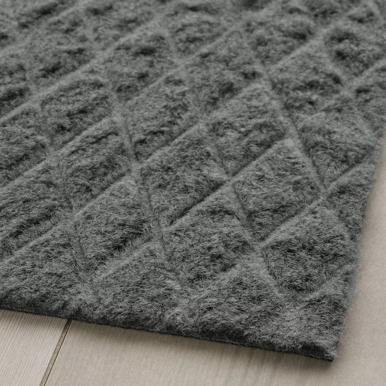 ÖSTERILD Door mat, indoor, dark grey, 60x90 cm