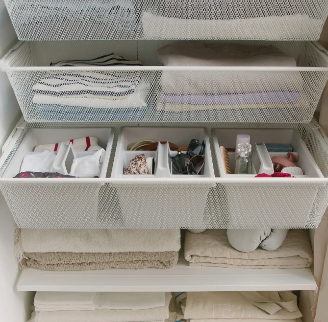 FANGGRODA Compartmentalized organizer, gray,35x24x14 cm