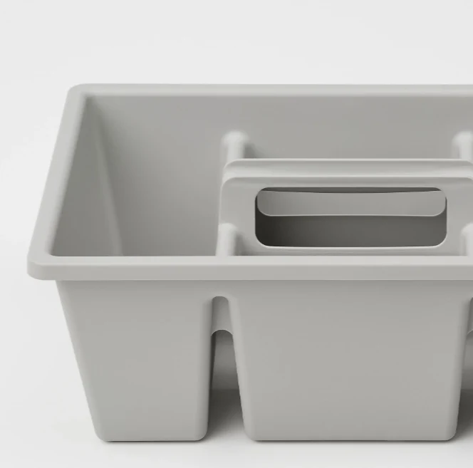 FANGGRODA Compartmentalized organizer, gray,35x24x14 cm