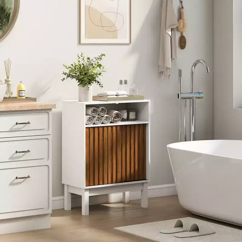 Meuble de rangement pour salle de bain au-dessus des toilettes – Étagère de rangement peu encombrante