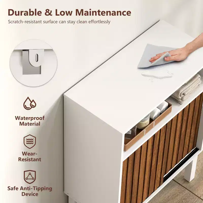 Meuble de rangement pour salle de bain au-dessus des toilettes – Étagère de rangement peu encombrante