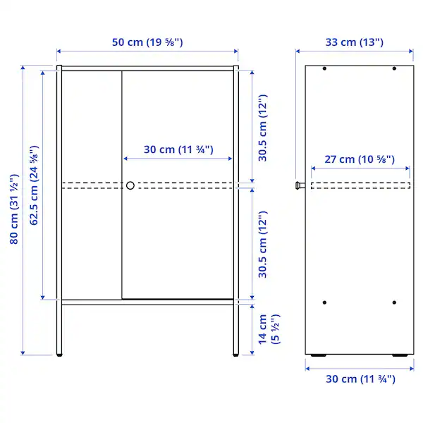 BAGGEBO Cabinet with door, white, 50x30x80 cm