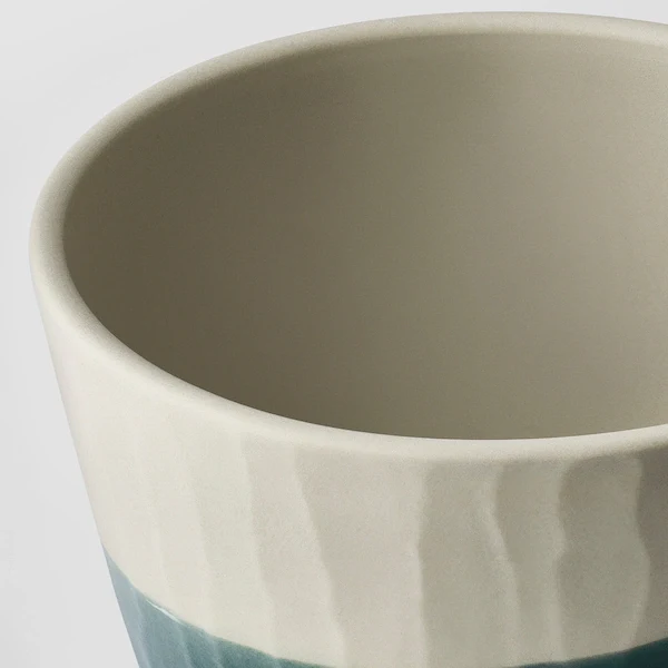 SAGOGRYN Plant pot, grey/handmade, 9 cm