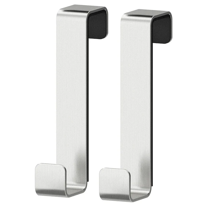 LILLANGEN Hanger for door, stainless steel, set of 2