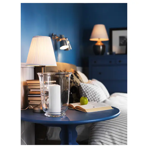 ÅRSTID Table lamp, nickel-plated/white