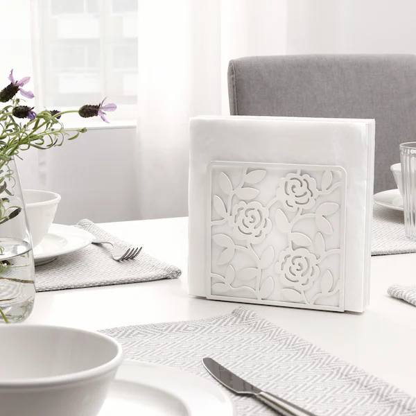 LIKSIDIG Napkin holder, white, 16x16 cm