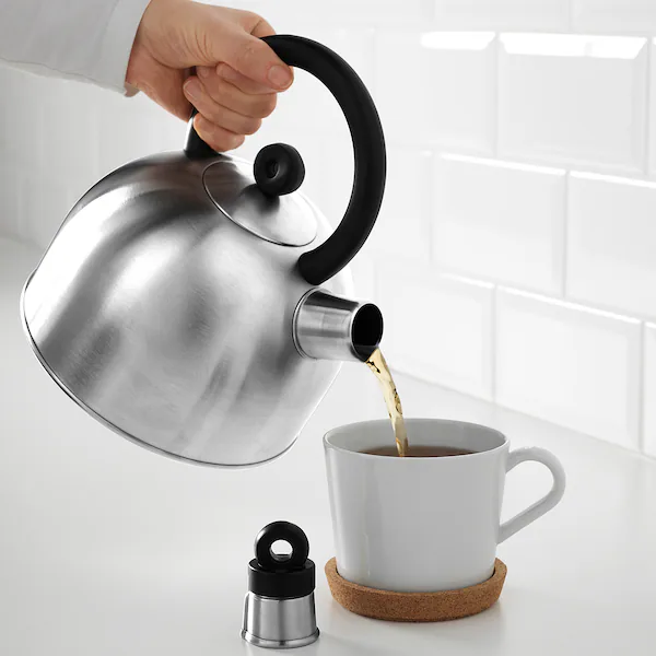 VATTENTAT Kettle, stainless steel/black, 2L