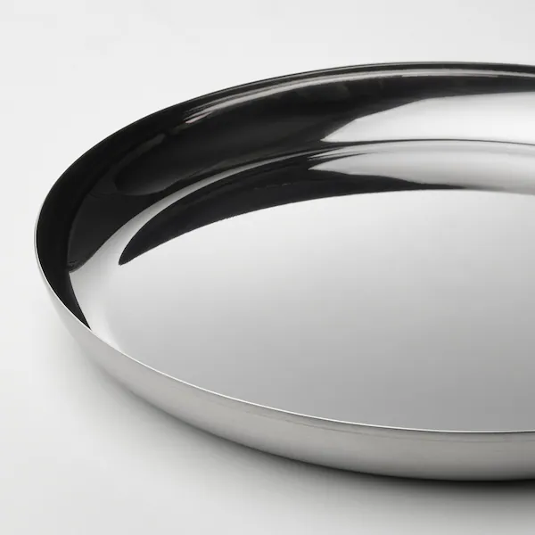 TUVHATTA Serving plate, stainless steel, 32 cm