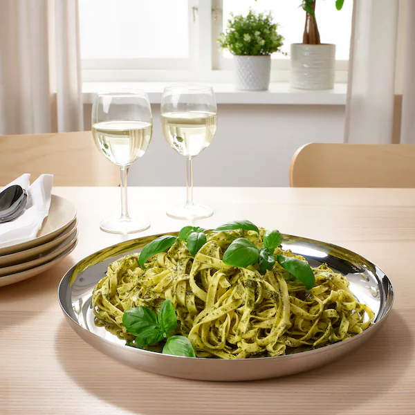 TUVHATTA Serving plate, stainless steel, 32 cm
