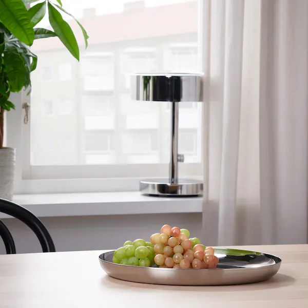 TUVHATTA Serving plate, stainless steel, 32 cm