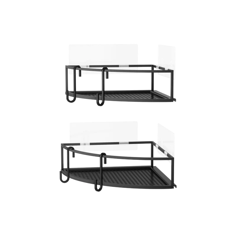Eckduschablage Cubiko, 2er Set, Schwarz