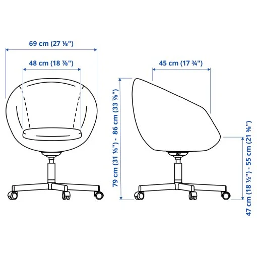 SKRUVSTA swivel chair black