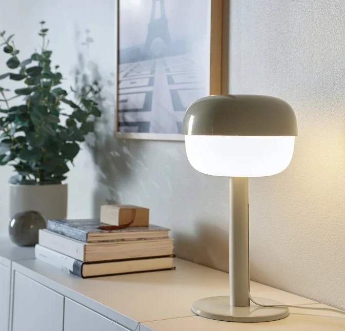 BLASVERK Table lamp, beige, 36 cm