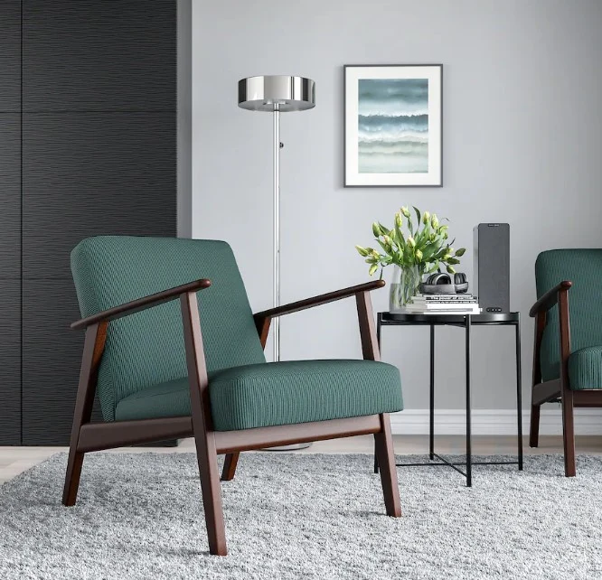 EKENÄSET Armchair, Kelinge grey-turquoise