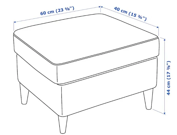 STRANDMON Footstool, Skiftebo yellow