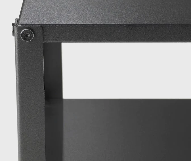 KNARREVIK Bedside table, black, 37x28 cm