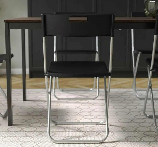 GUNDE Folding chair, black