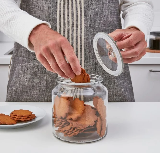 VARDAGEN Jar with lid, clear glass, 1.9 l