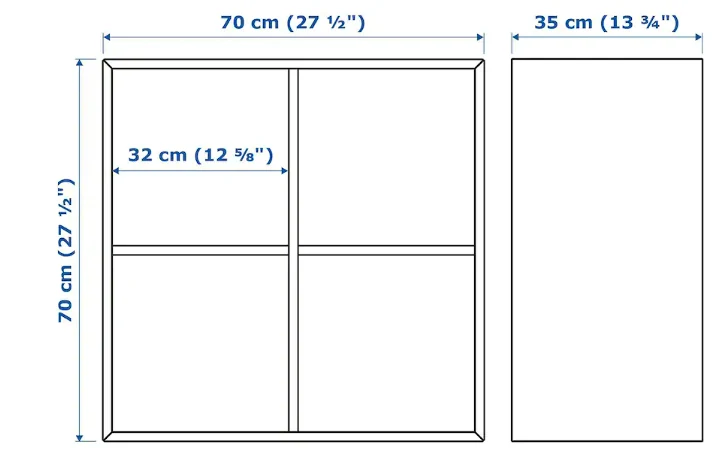 EKET Cabinet with 4 compartments, white, 70x35x70 cm