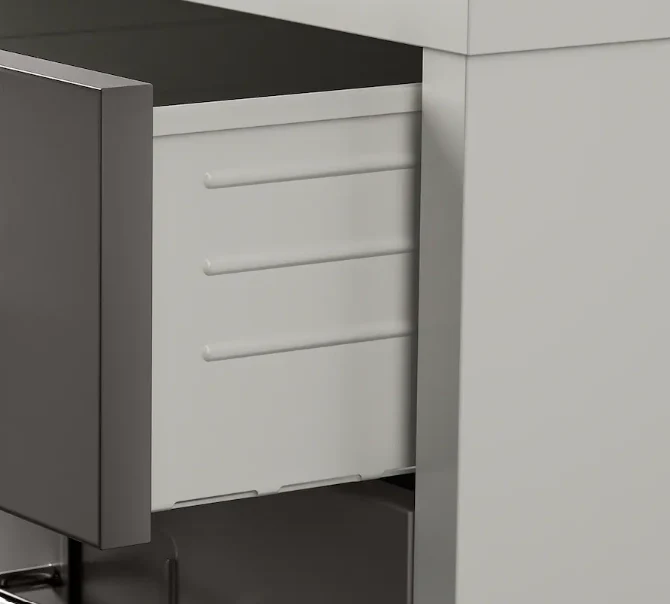 HELMER Drawer unit on castors, dark grey/light grey, 28x69 cm