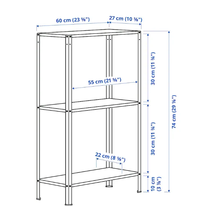 HYLLIS Shelving unit, in/outdoor, 60x27x74 cm