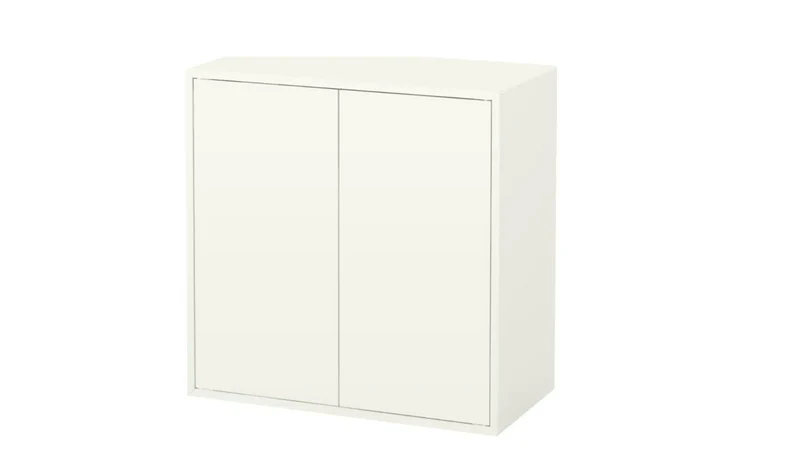 EKET Cabinet w 2 doors and 1 shelf, white, 70x35x70 cm