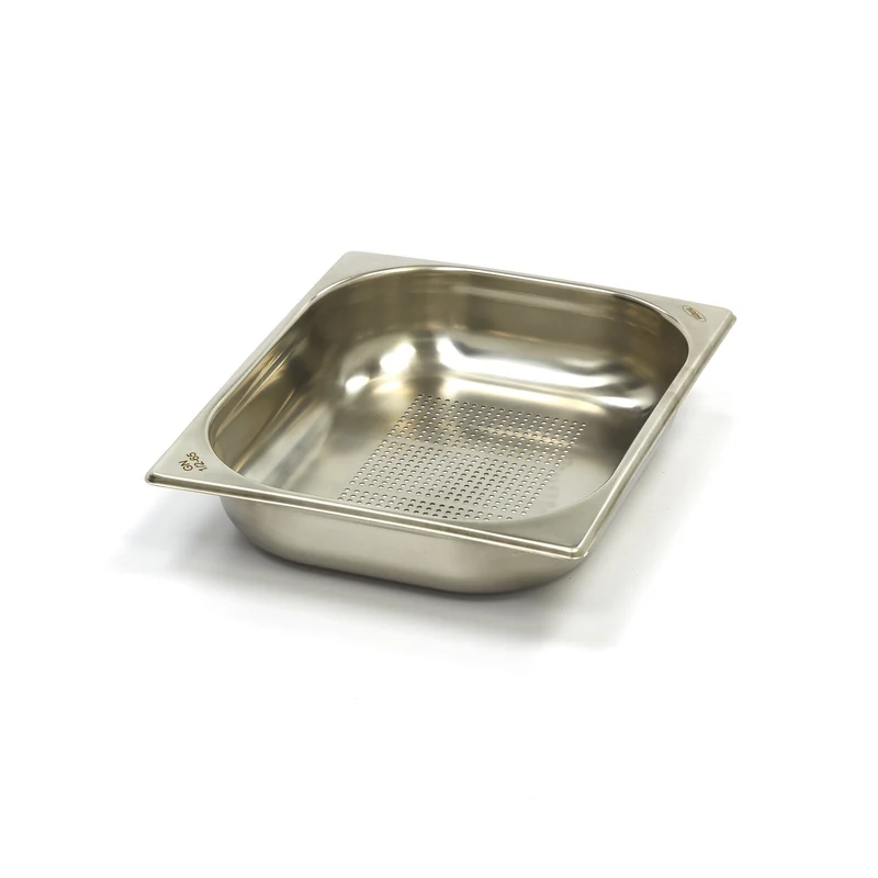 Bac gastronorm - 1/2 GN - profondeur 6,5 cm - acier inoxydable - perforé
