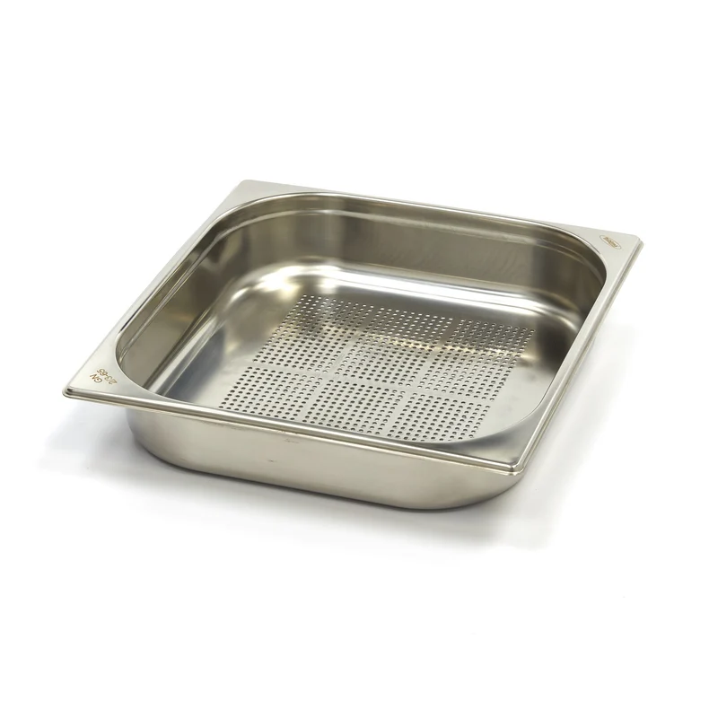 Bac gastronorm - 2/3 GN - profondeur 6,5 cm - acier inoxydable - perforé