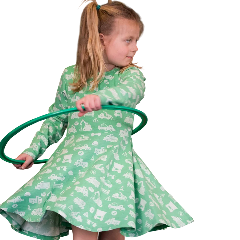 Kleid Lastwagen grün