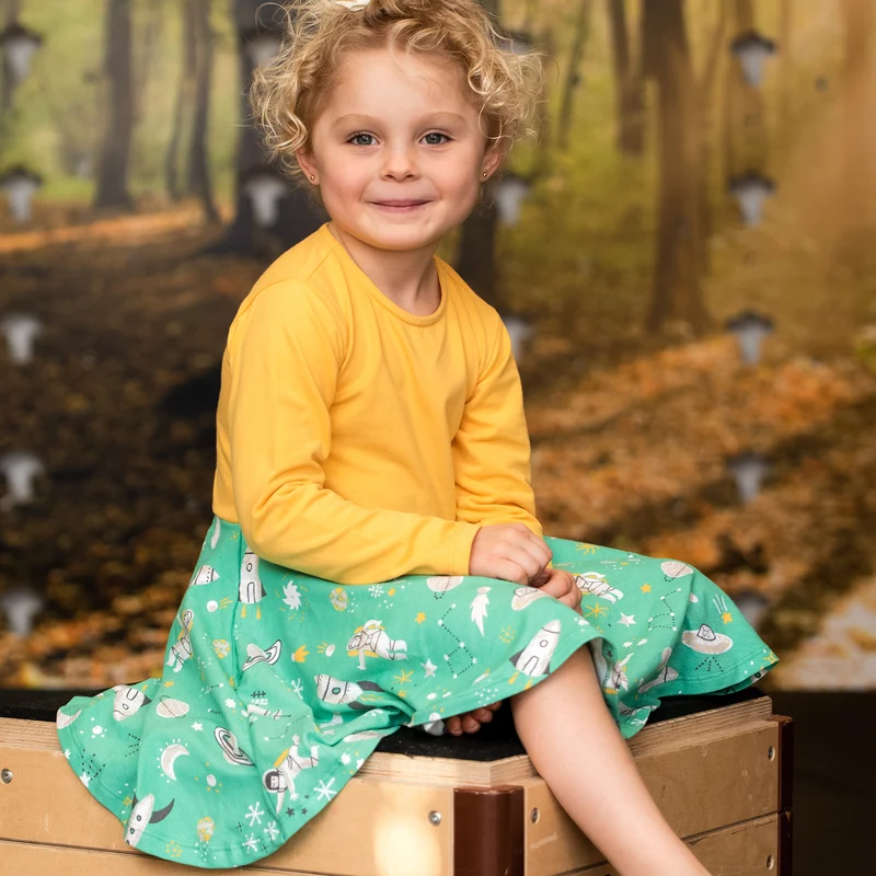 Kleid Astronautinnen gelb / türkis
