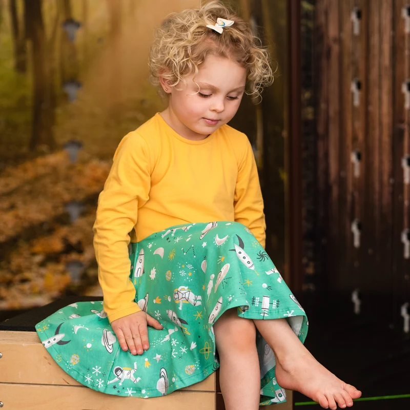 Kleid Astronautinnen gelb / türkis