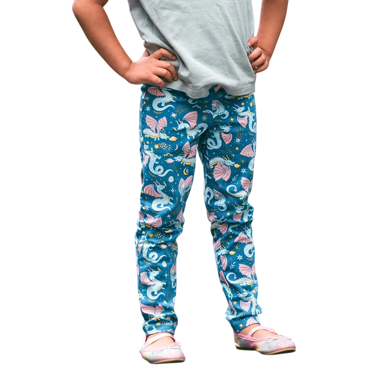 Drachen Leggings Blau